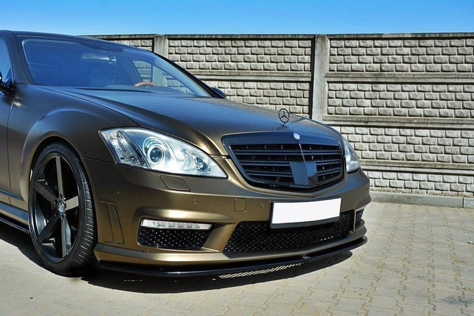 Splitter przedni Maxton Mercedes S-Class W221 AMG (czarny połysk)