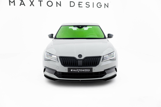 Splitter przedni Maxton V2 Skoda Superb MK3 (czarny połysk)