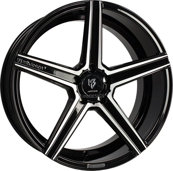 Felga aluminiowa 22" mbDESIGN KV1 22x10 ET50 5x112 Czarny połysk polerowany