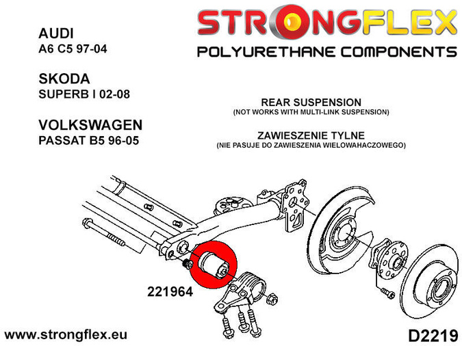 Zestaw przedniego zawieszenia i tylnej belki SPORT A6 / S6 / RS6 Superb Passat
