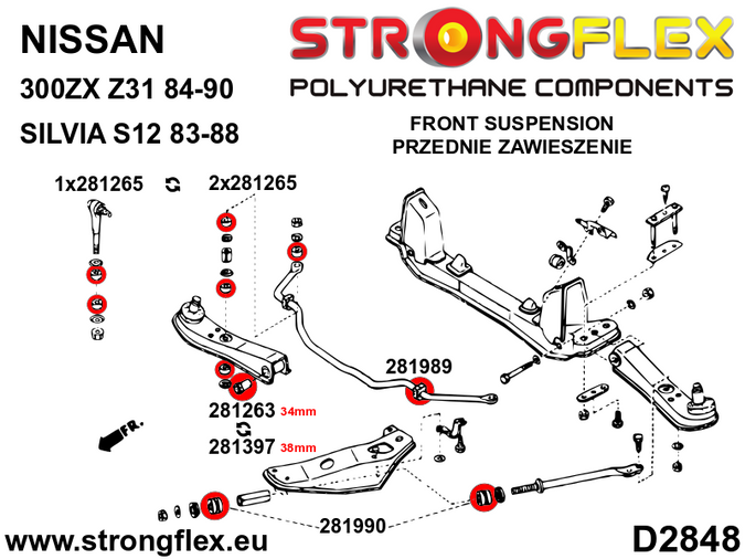 Tuleja przedniego drążka SPORT 300ZX S-chassis (180SX / 200SX / 240SX / Silvia)