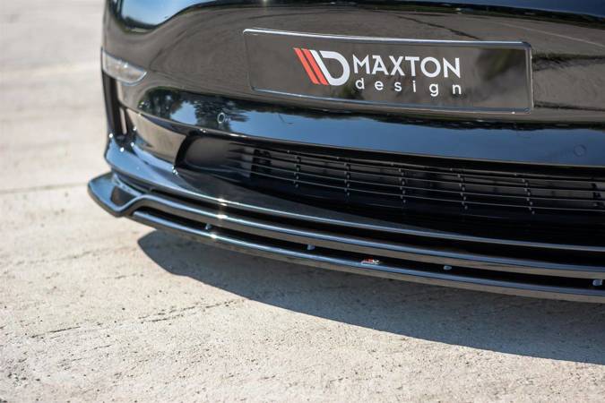 Splitter przedni Maxton V2 Tesla Model 3 (czarny połysk)