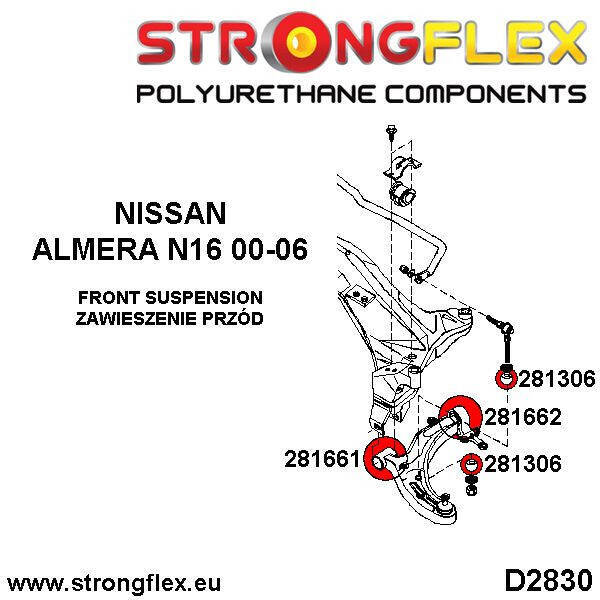 Tuleja przekładka łącznika stabilizatora przedniego i tylnego SPORT NX (90-94) Almera Sunny / Pulsar / Sentra / Sabre Maxima